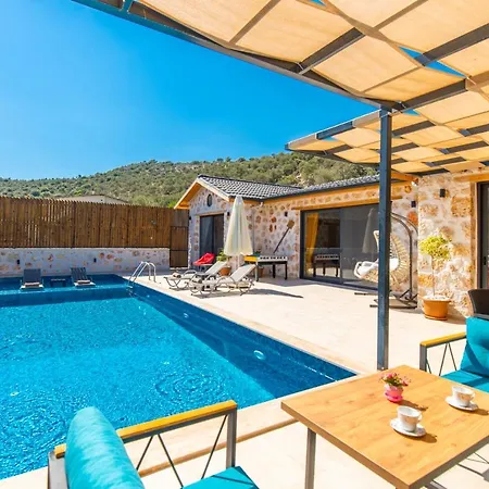 Havuzu Disaridan Goeruenmeyen Jakuzili Oezel Havuzlu Lueks Villa Kalkan